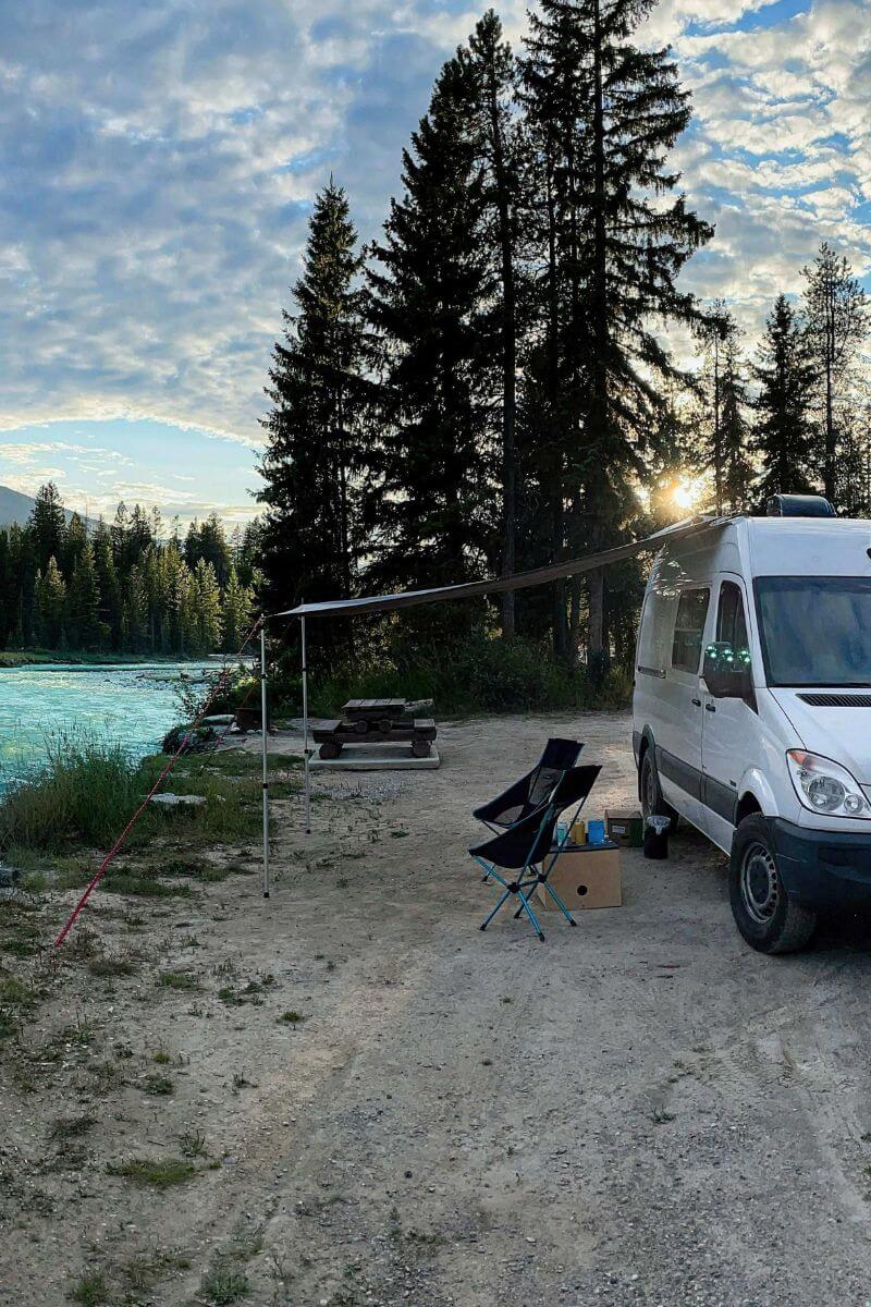 Van by the river, boon-docking, beautiful sunrise of British Colombia.jpg